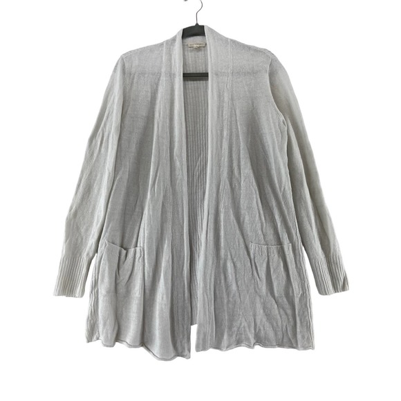 Eileen Fisher Sweaters - Eileen Fisher White Organic Linen Open Front Cardigan Size Medium